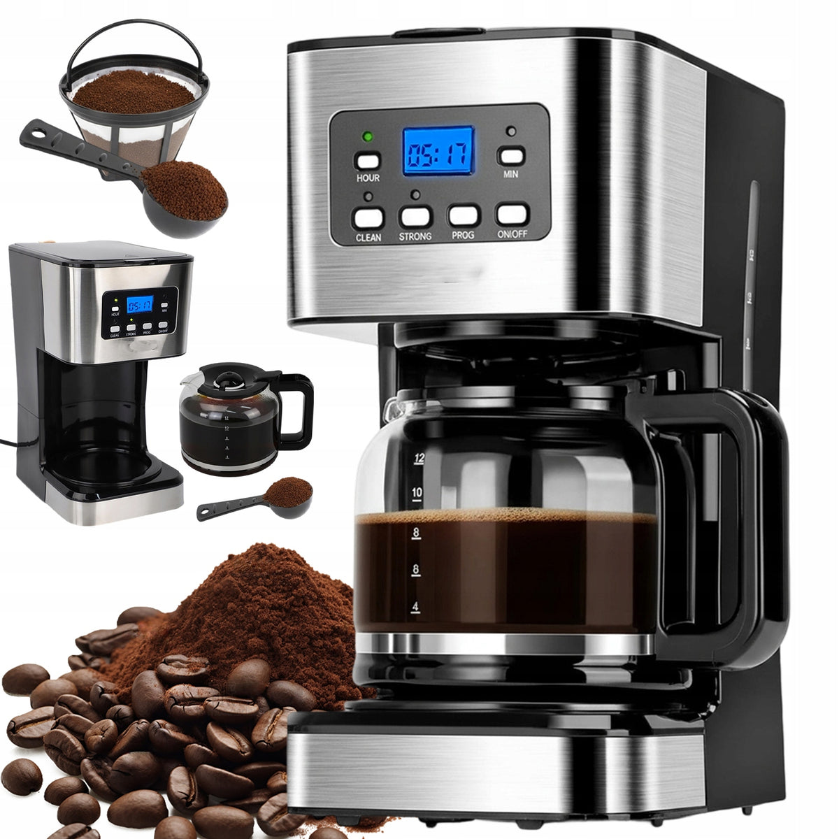 OVERFLOW COFFEE MAKER 950W 1.5L HEAT RETENTION AND SPEED