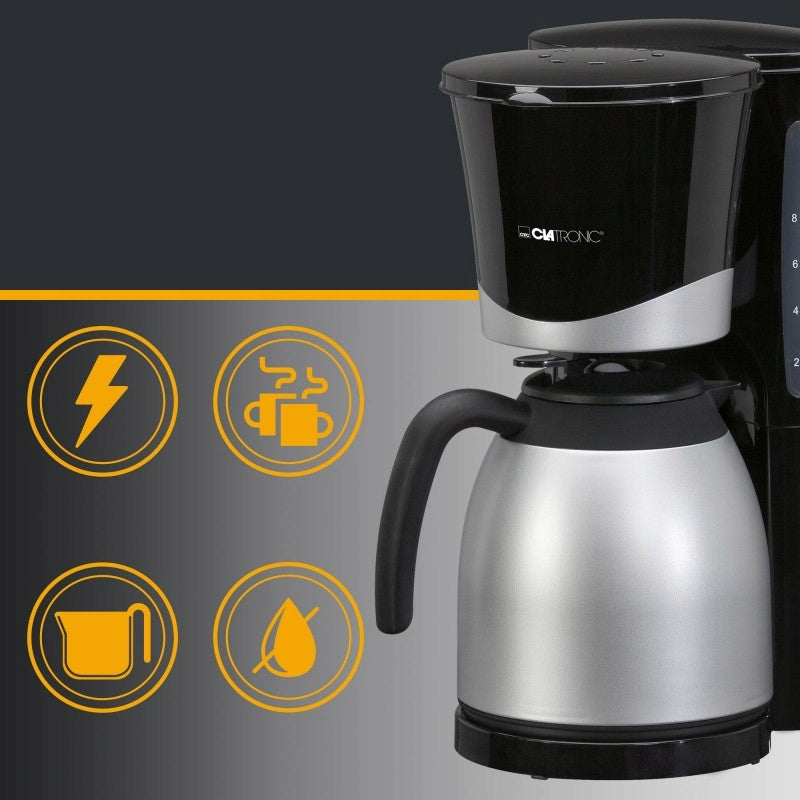 OVERFLOW COFFEE MAKER WITH THERMOS COFFEE MAKER THERMOS 1L 870W 8-10 CUP Manufacturer code KA 3327 Czarny