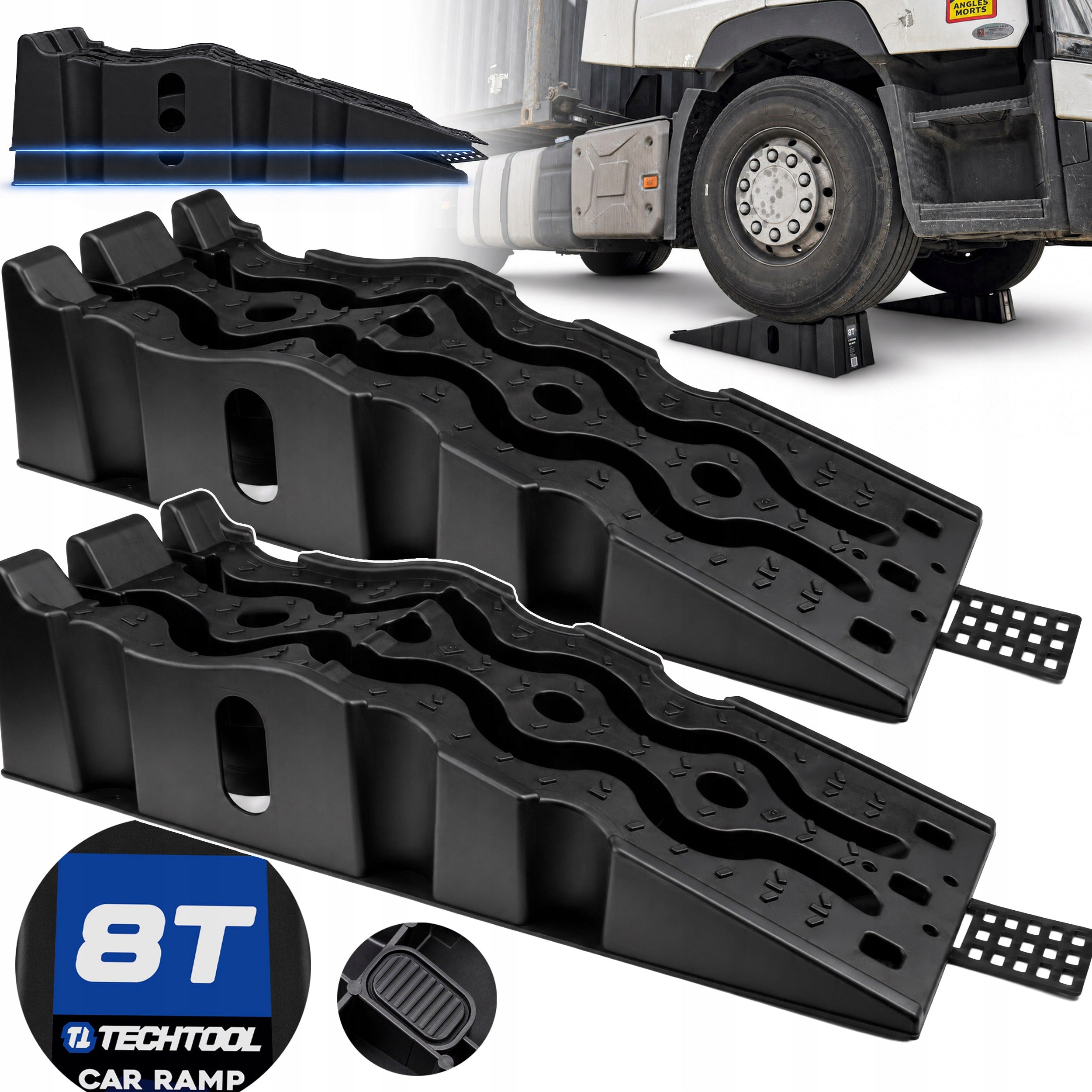 OVERRUN CAR RAMP 8 TONS 2 PCS HIGH DRIVEWAYS STACALABLE