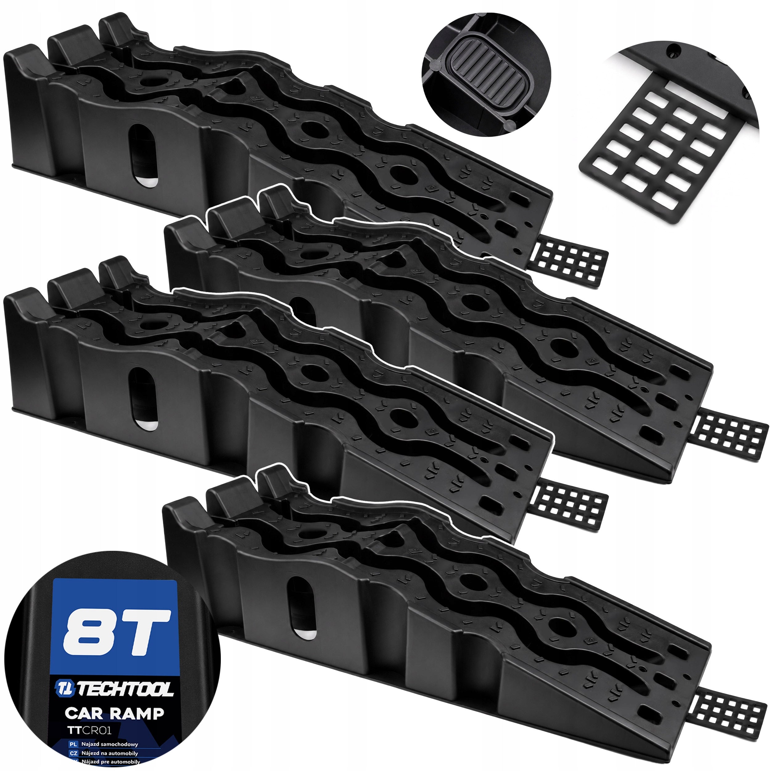 OVERRUN CAR RAMP 8 TONS 4 PCS HIGH DRIVEWAYS STACALABLE