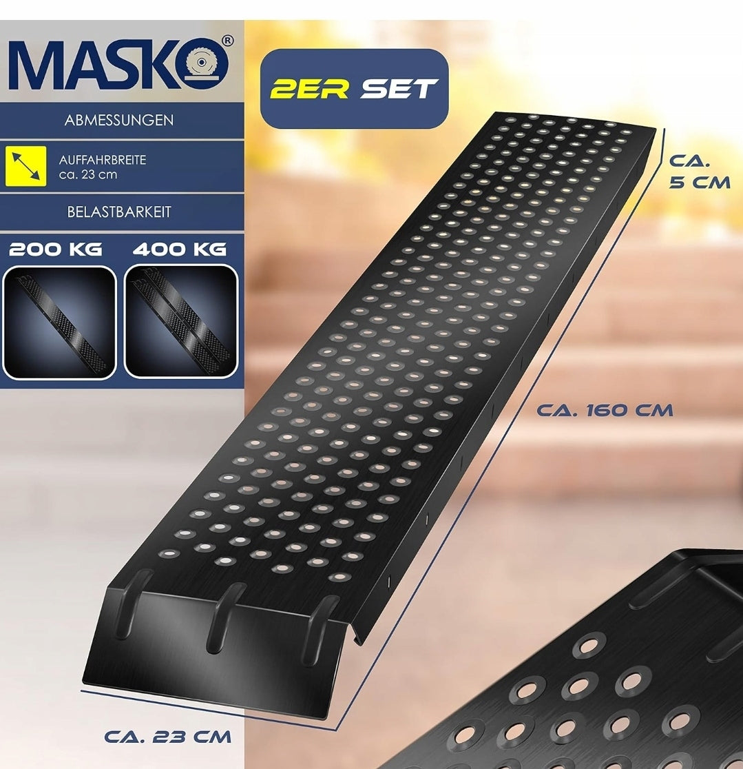 OVERRUN RAMP 2PCS STEEL 160CM 400KG NON-SLIP MASKO Manufacturer code M-AFR-02