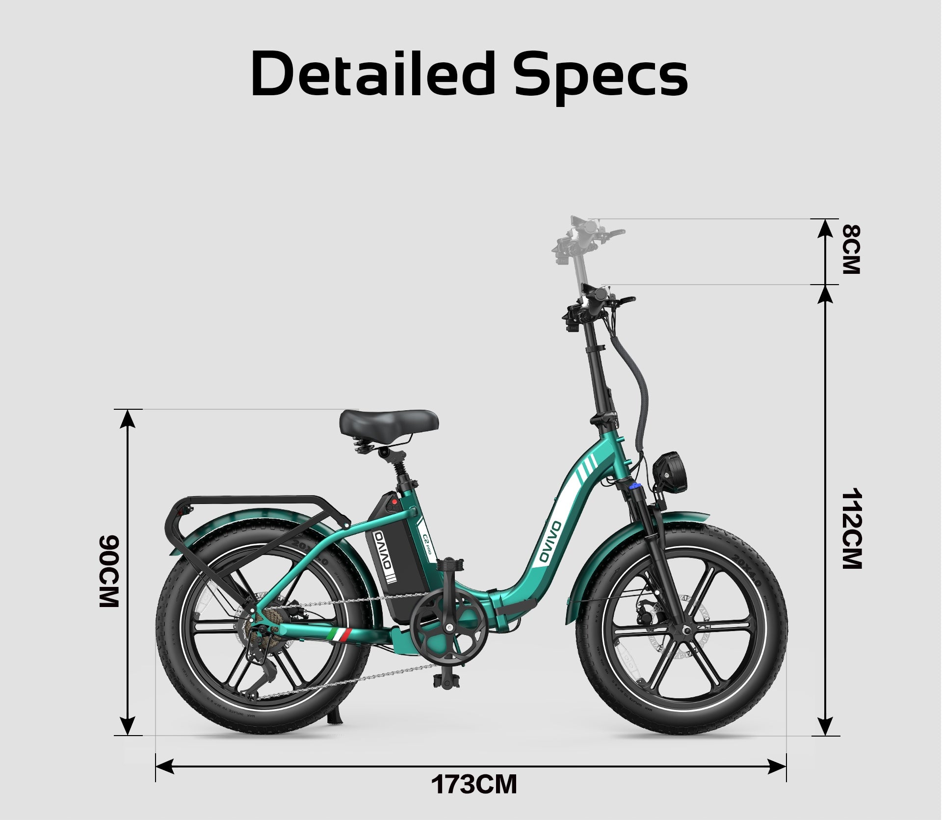 OVIVO C2 Pro Urban electric bicycles 48V 18Ah 250W 70Nm 25km/h 20“4.0 black Packaging status original