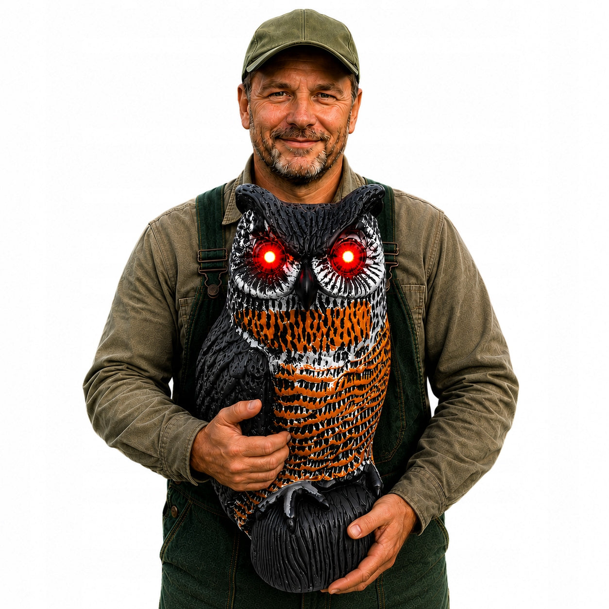OWL SOLAR BIRD REPELLENT MOTION SENSOR SOUND MOCK-UP BIRD EAGLE Brand Leopard