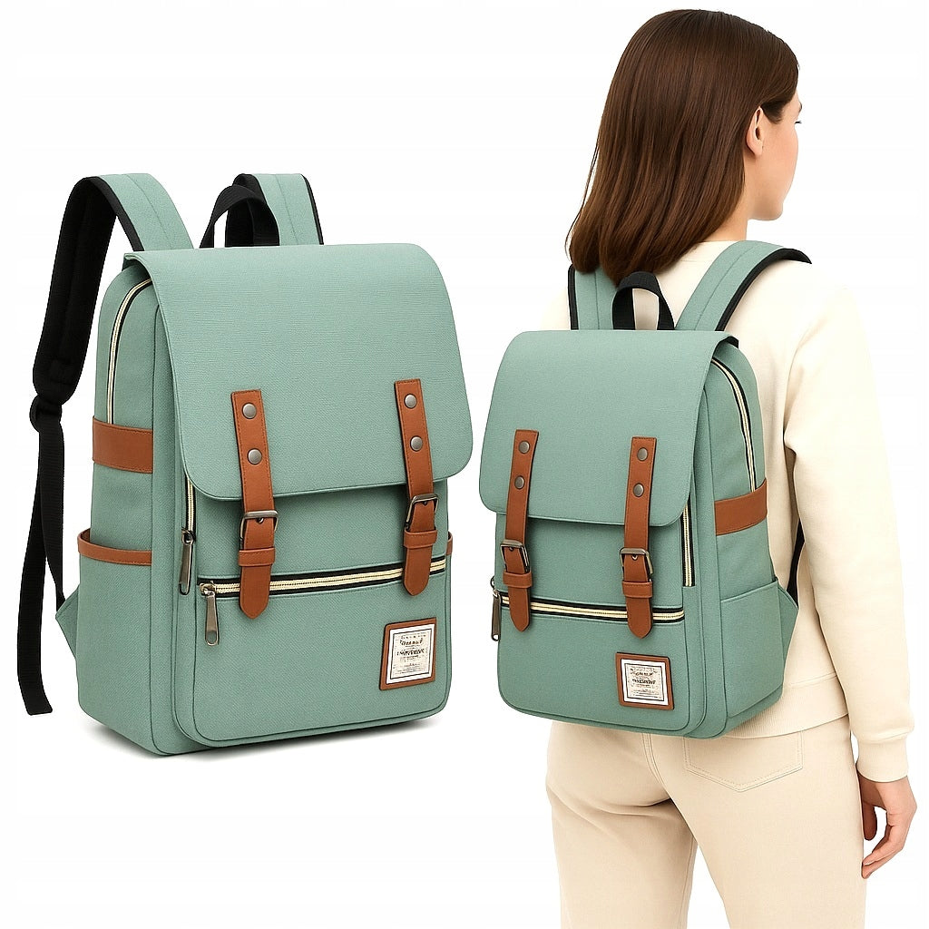 OXFORD UNISEX SCHOOL BACKPACK FOR CITY LAPTOP 15,6" RETRO CASUAL