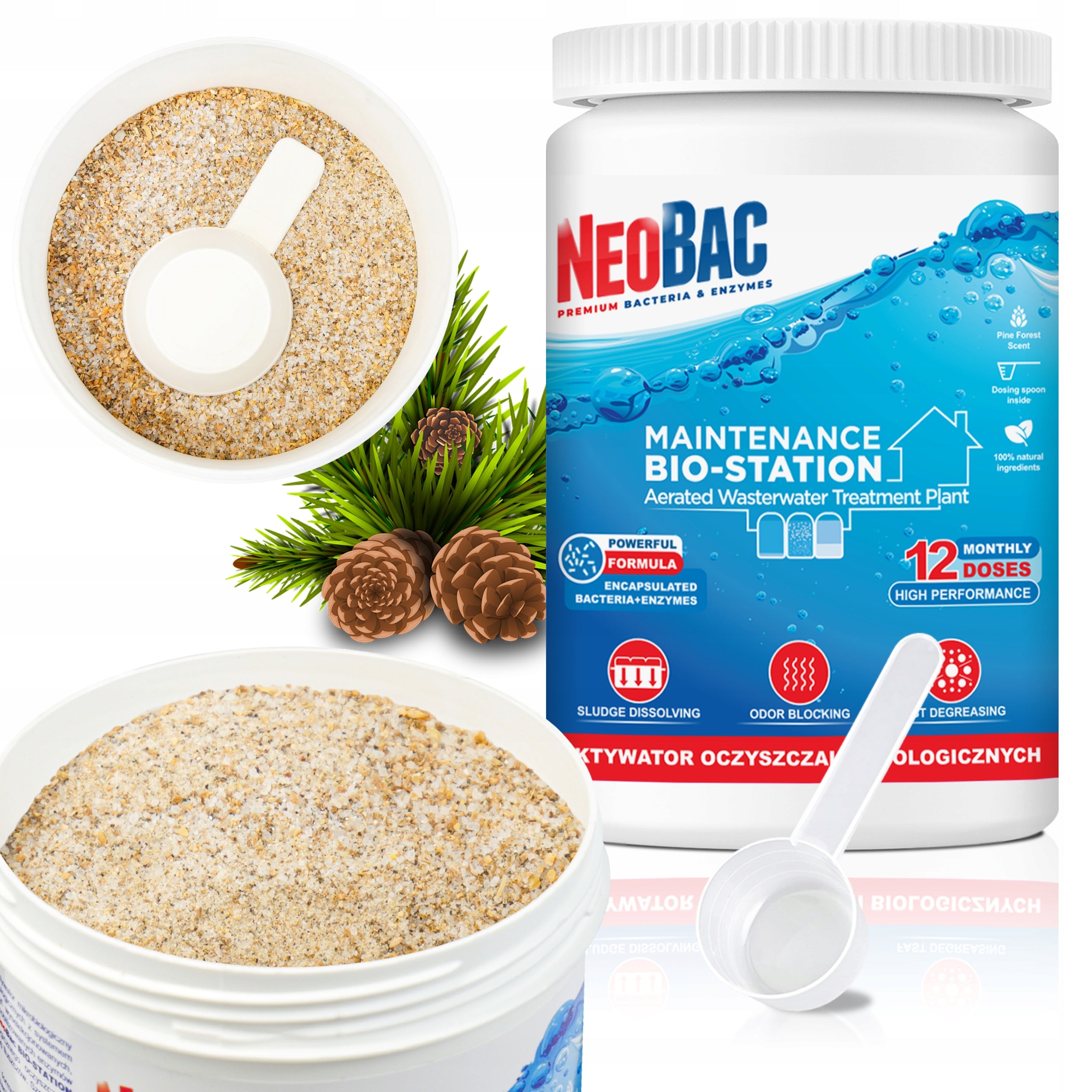 OXYGEN Bacteria TREATMENT PLANT NeoBac Bio-Station + ANTI-ODOR DEGREASER