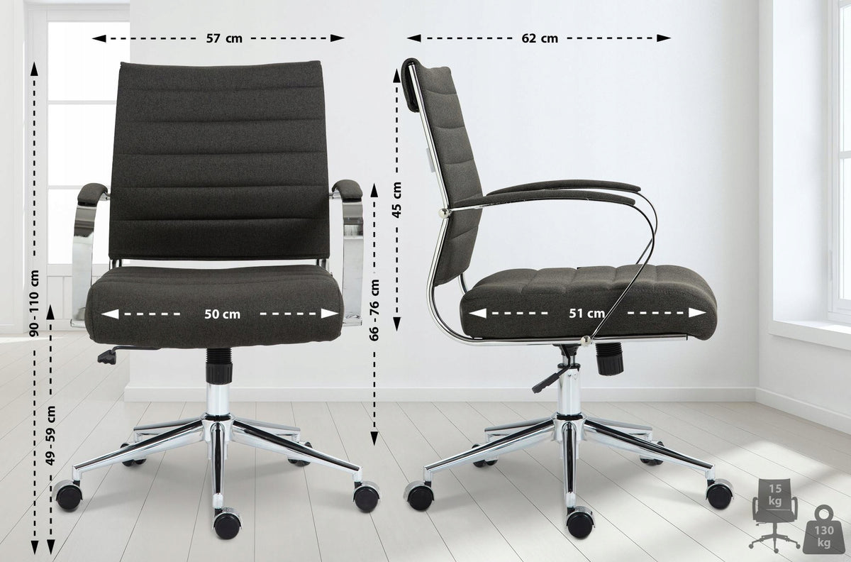 Oakland office chair fabric, dark grey