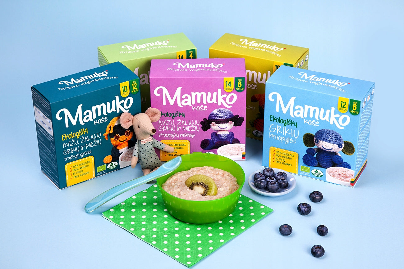 Oatmeal Bright Buckwheat Barley from Organic EU Crop Mamuko 12m+ Age range from 12 months