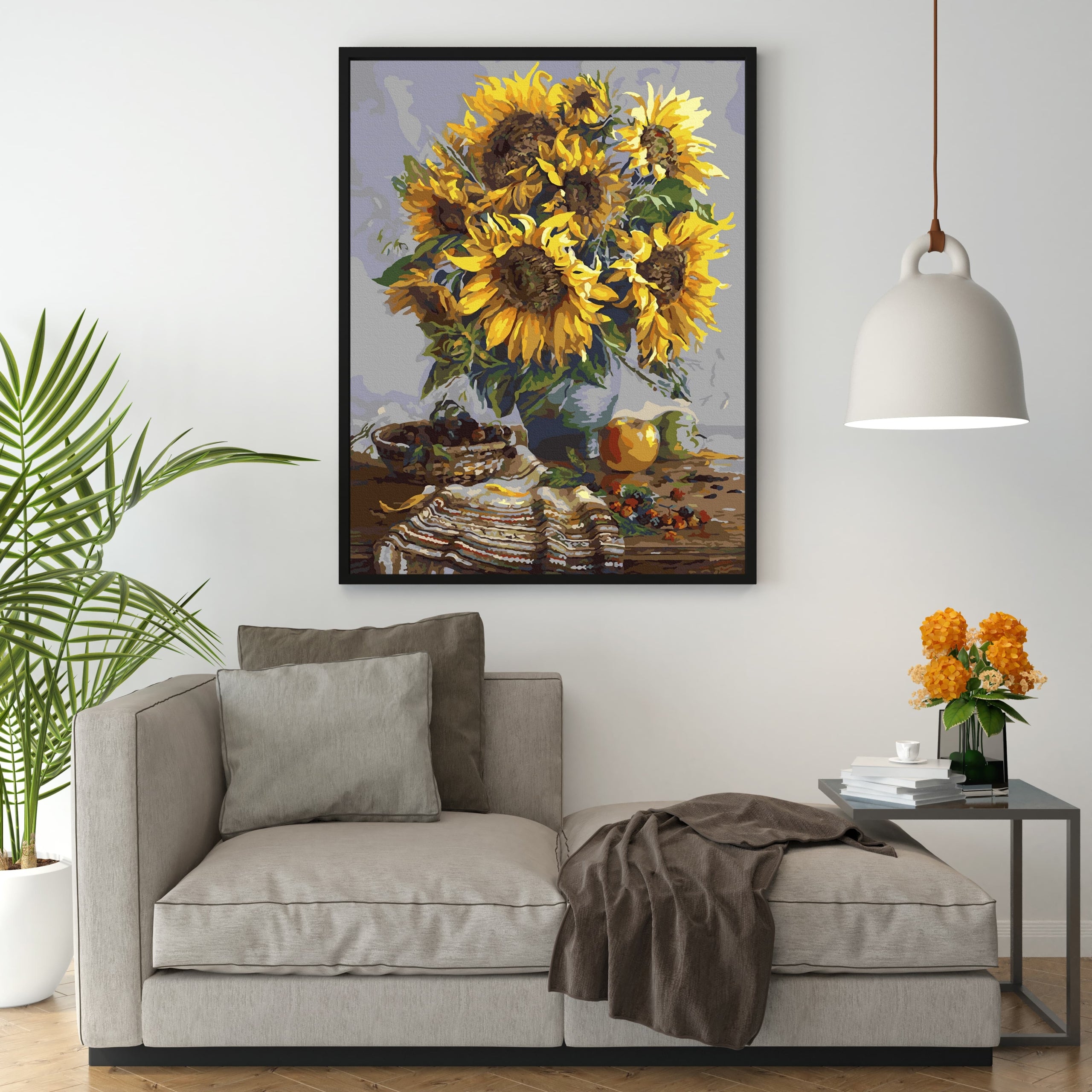 Malen nach Zahlen Sonnenblumenstrauß, 40x50 cm