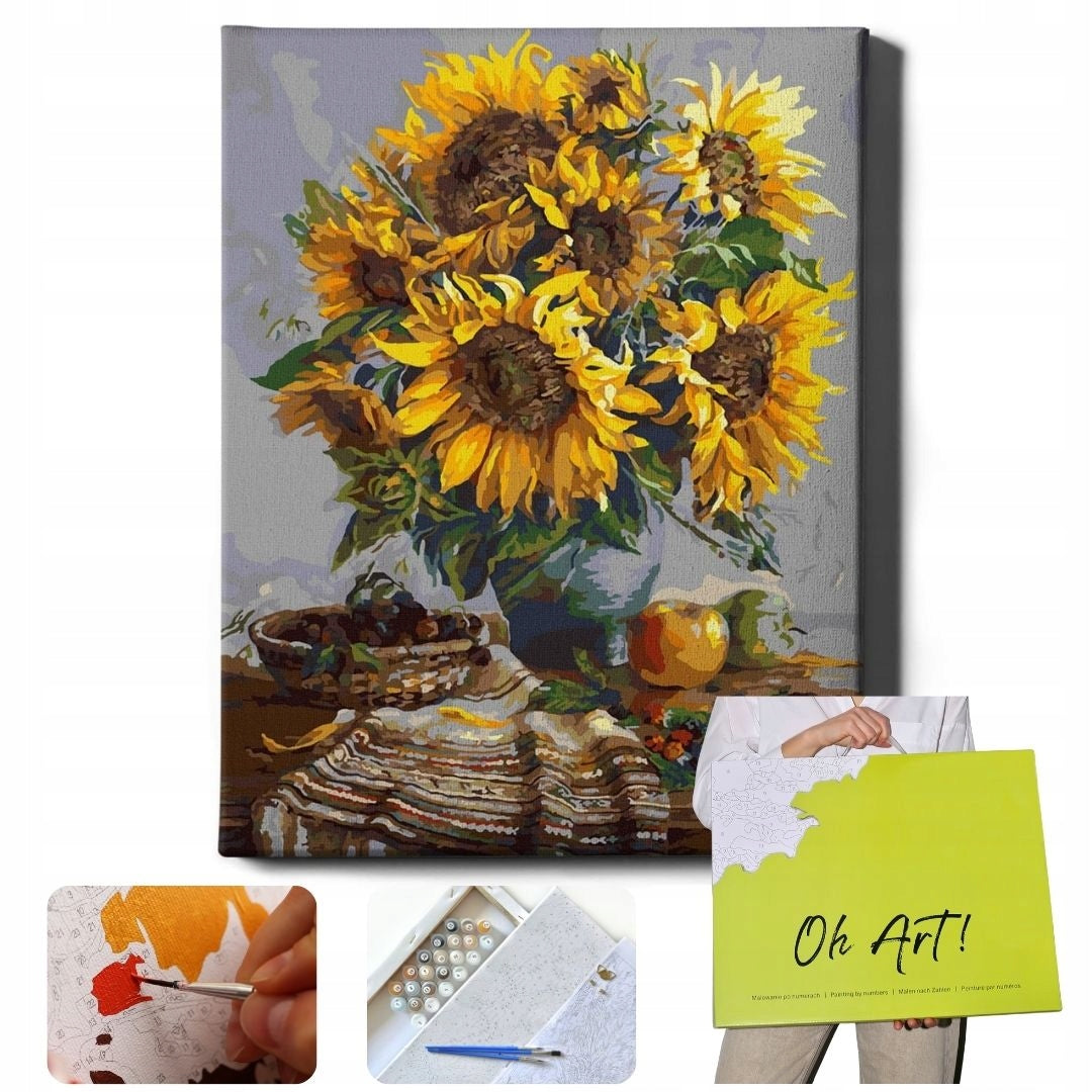 Malen nach Zahlen Sonnenblumenstrauß, 40x50 cm
