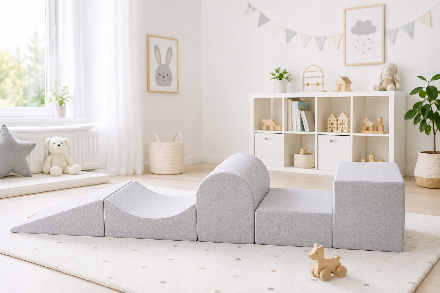 Obstacle course for children, square toys – 4-element, GREY Brand Delsit