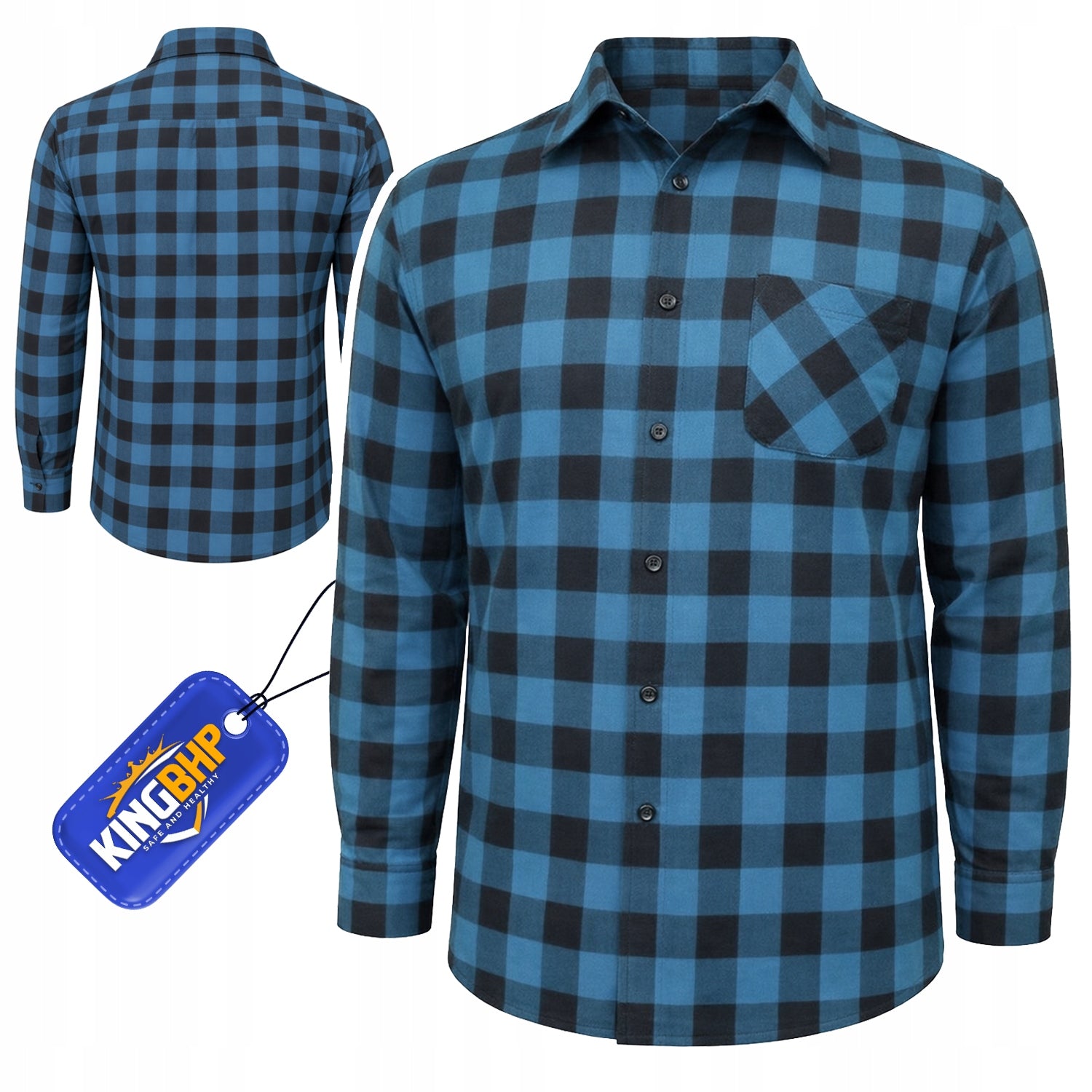 Occupational Health & Safety FLANNEL SHIRT Men's COTTON 100% Marine GRATING For Work