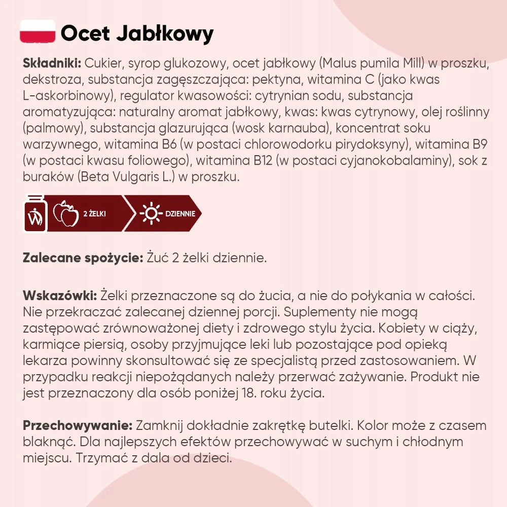 Ocet Jabłkowy Żelki 90 szt. WeightWorld Witaminy Metabolizm Odchudzanie Brand WeightWorld