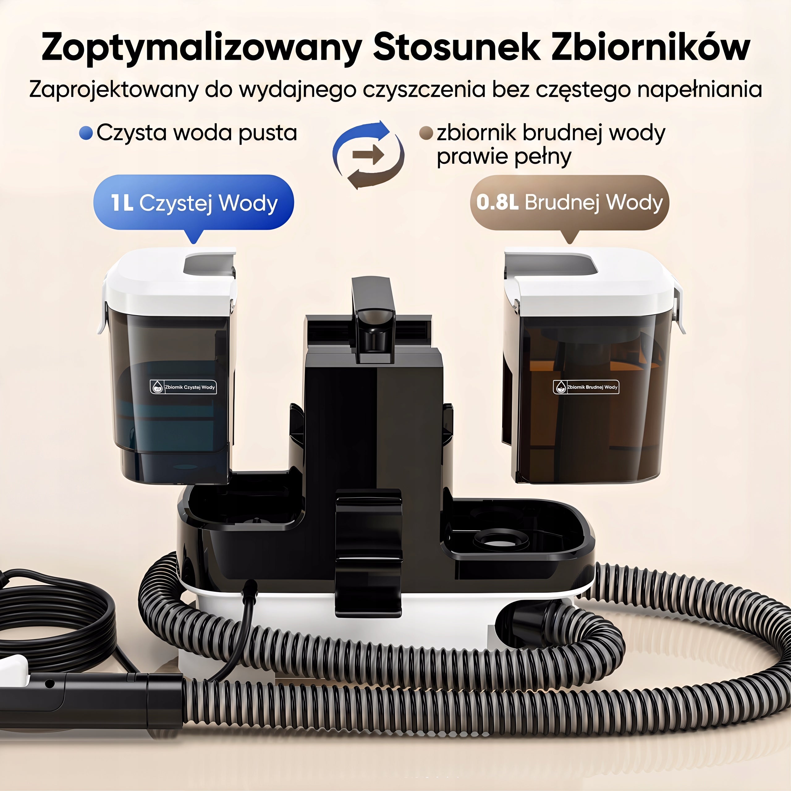 Odkurzacz piorący do tapicerki dywanów kanapy Lubluelu V2 400W Power 400 W