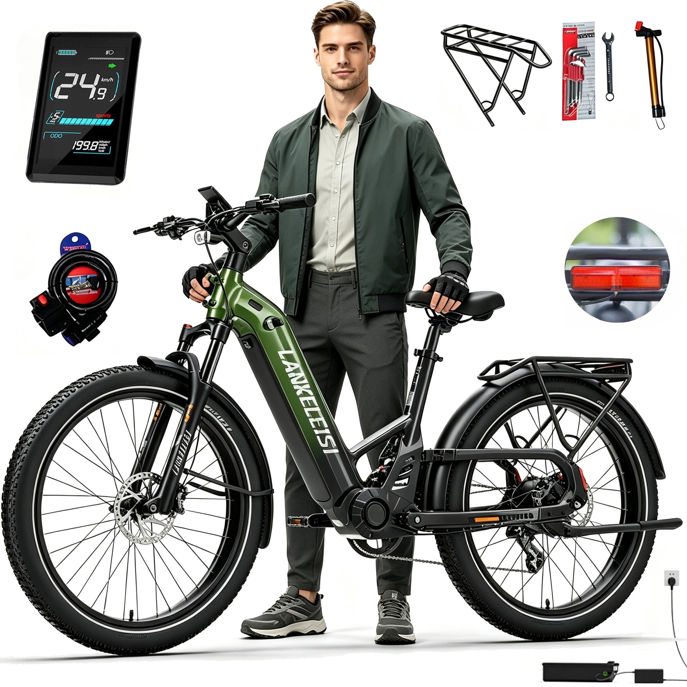 Off-Road Electric Vehicle LANKELEISI kett8 1130W 48V 20Ah 150km 26" 8-speed