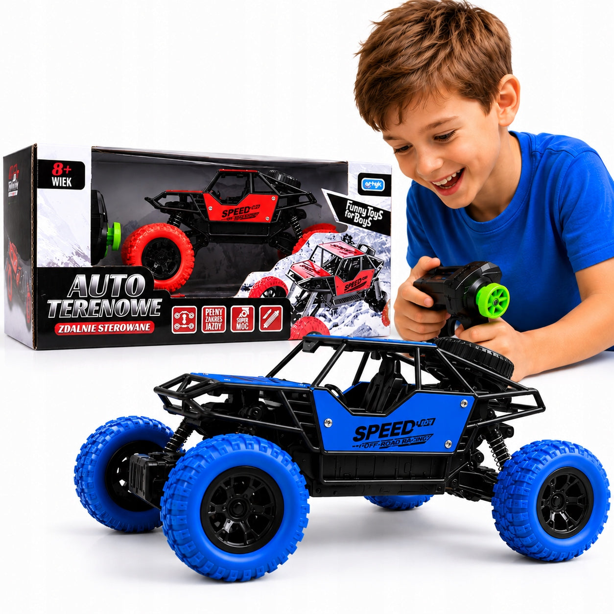 Off-road vehicle remote controlled Funny ToyS for BoyS - rubber tires, accumulator