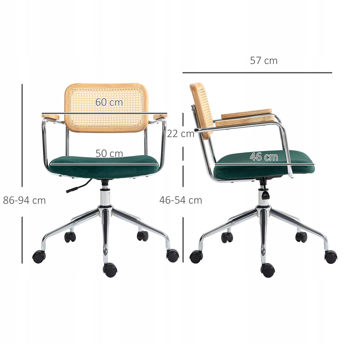 Office Armchair in Rattan Optics, with Rocking Function, Adjustable Manufacturer code 921-706V00GN