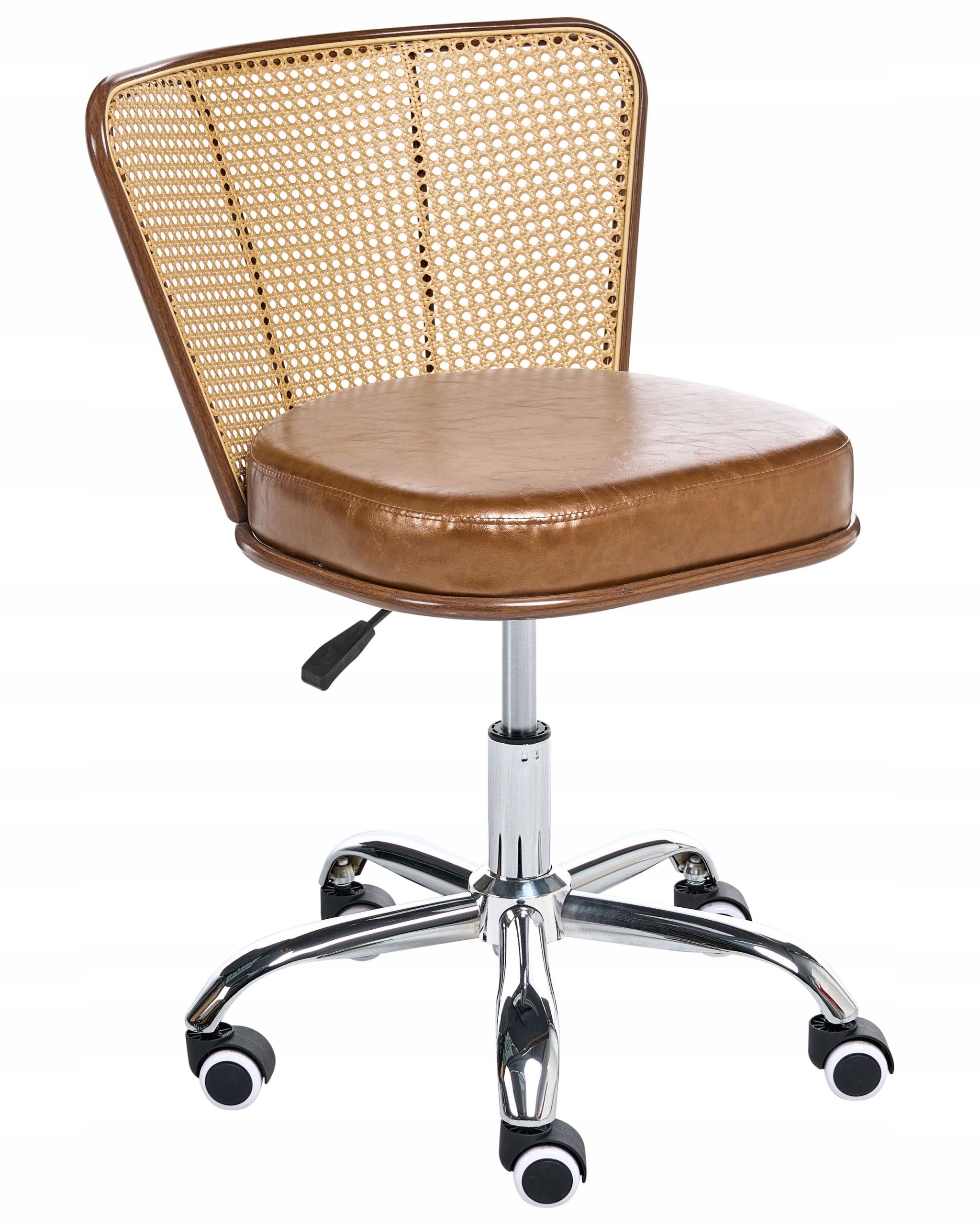 Office Chair Adjustable Faux Leather Brown
