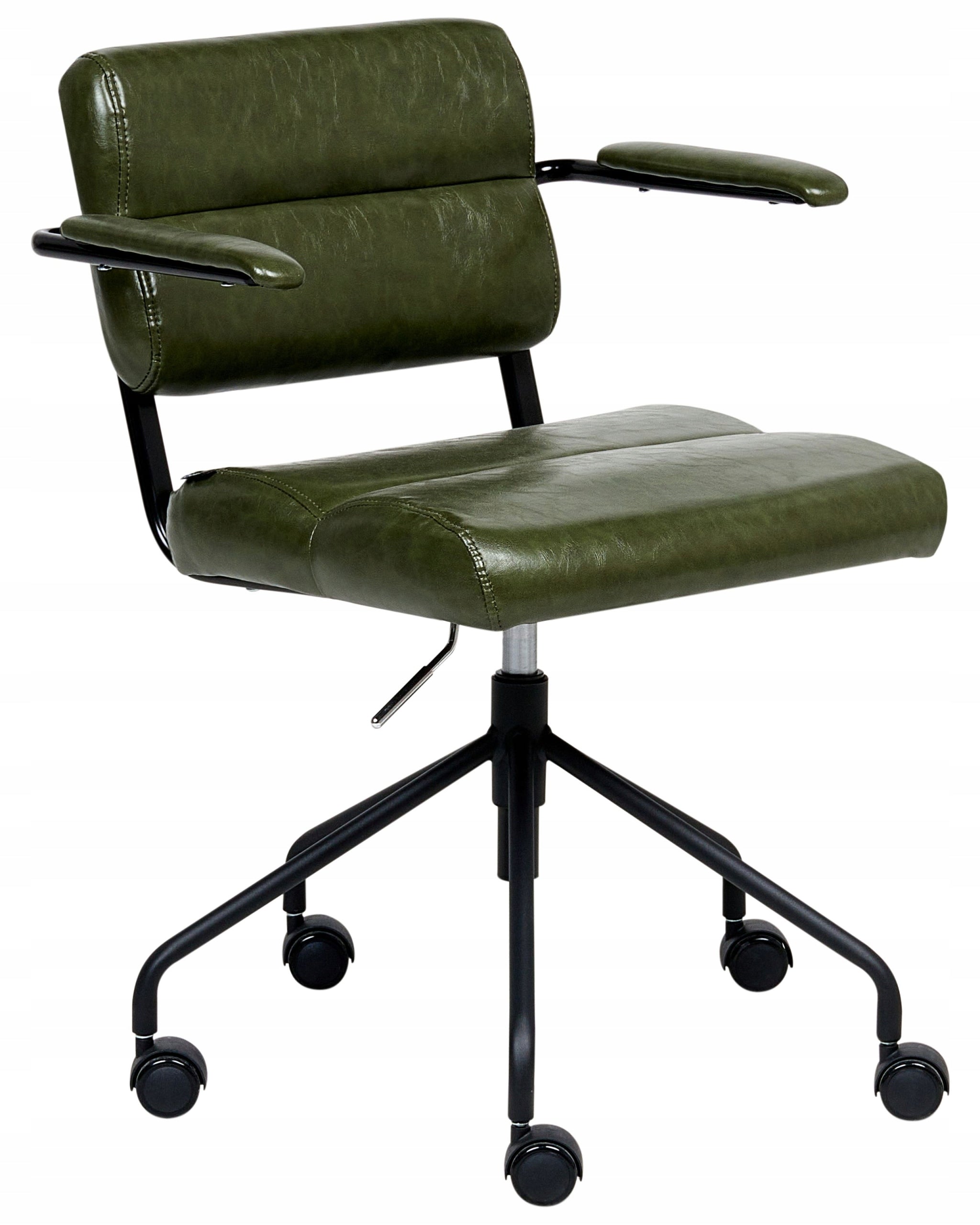 Office Chair Adjustable Faux Leather Dark Green