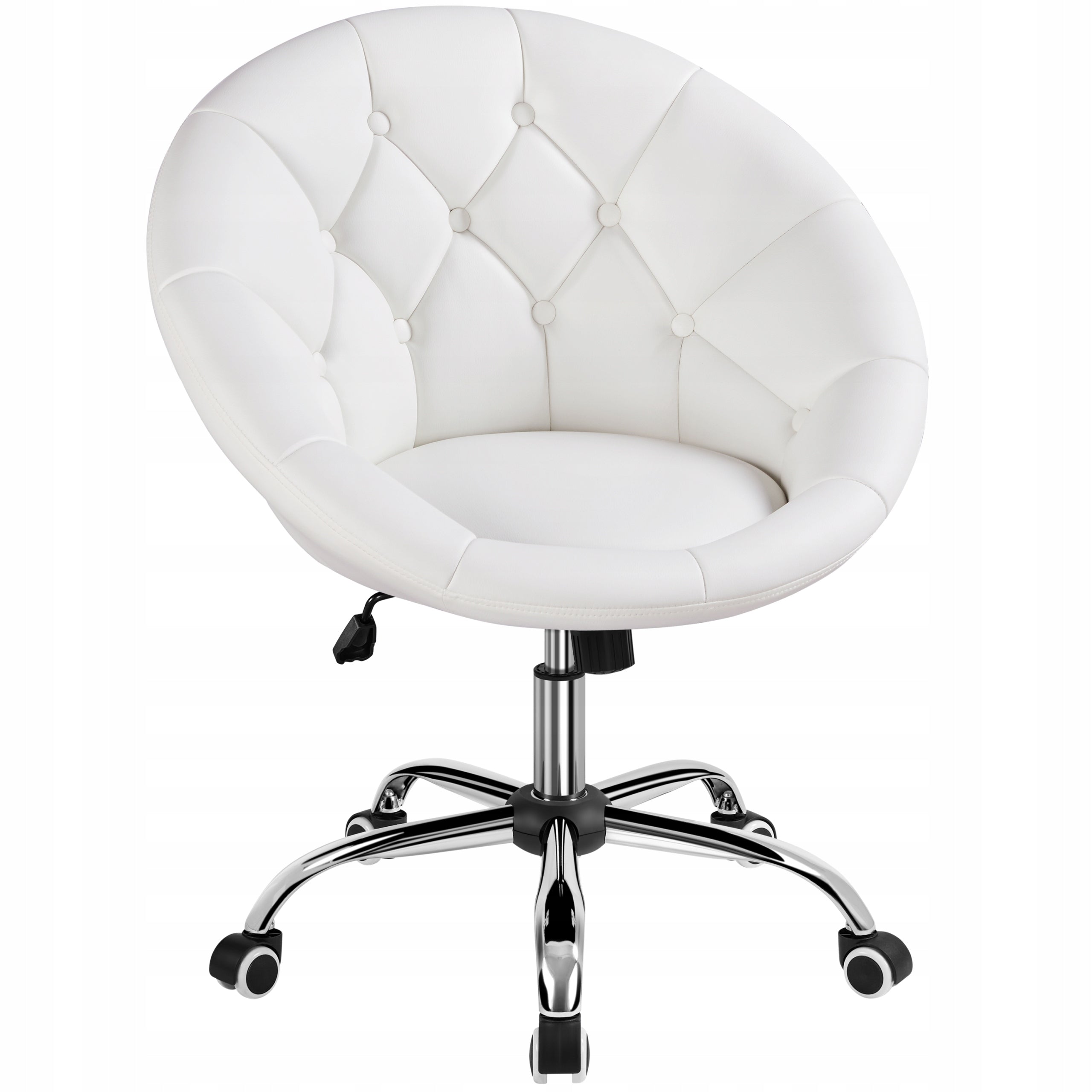 Office Chair Adjustable Quilted, Barrel Chair, White Packaging status original