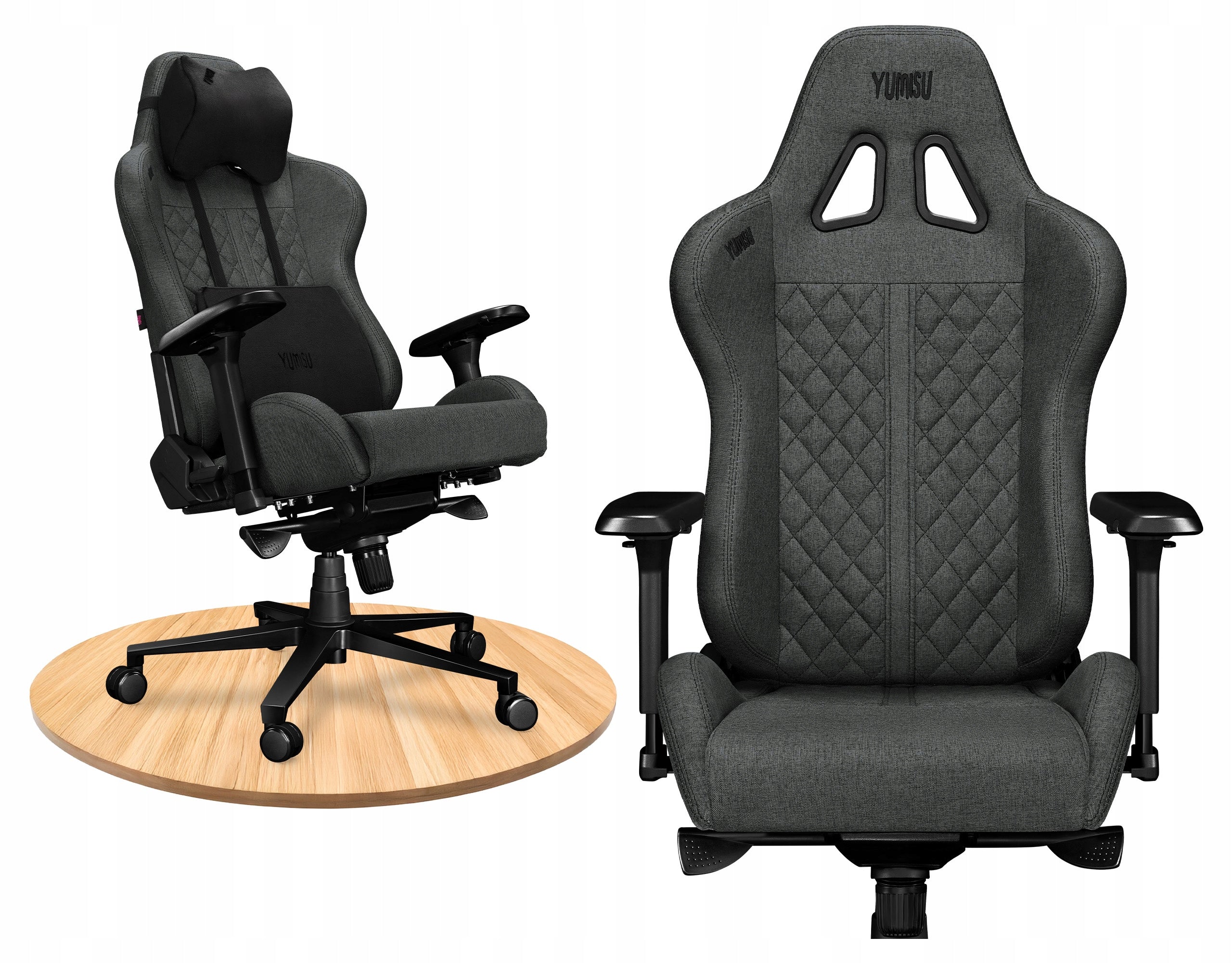 Office Chair Adjustable Swivel Chair for Cabinet Fabric Grey 150kg