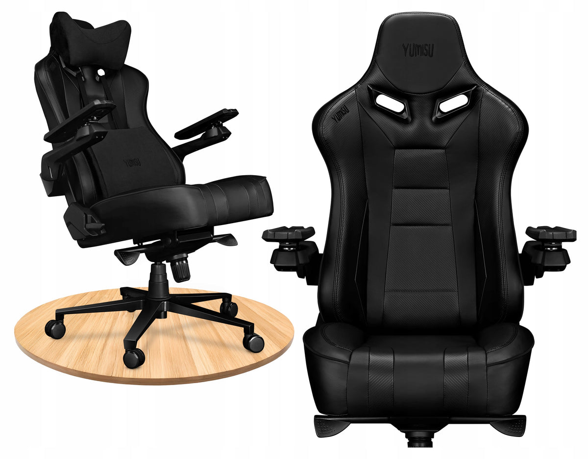 Office Chair Adjustable Swivel Chair for Faux Leather Cabinet Yumisu 2049