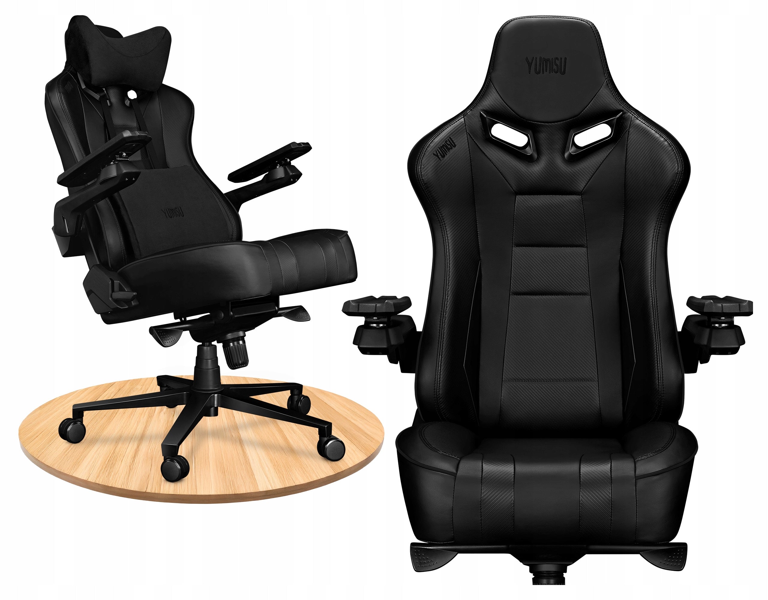 Office Chair Adjustable Swivel Chair for Faux Leather Cabinet Yumisu 2049