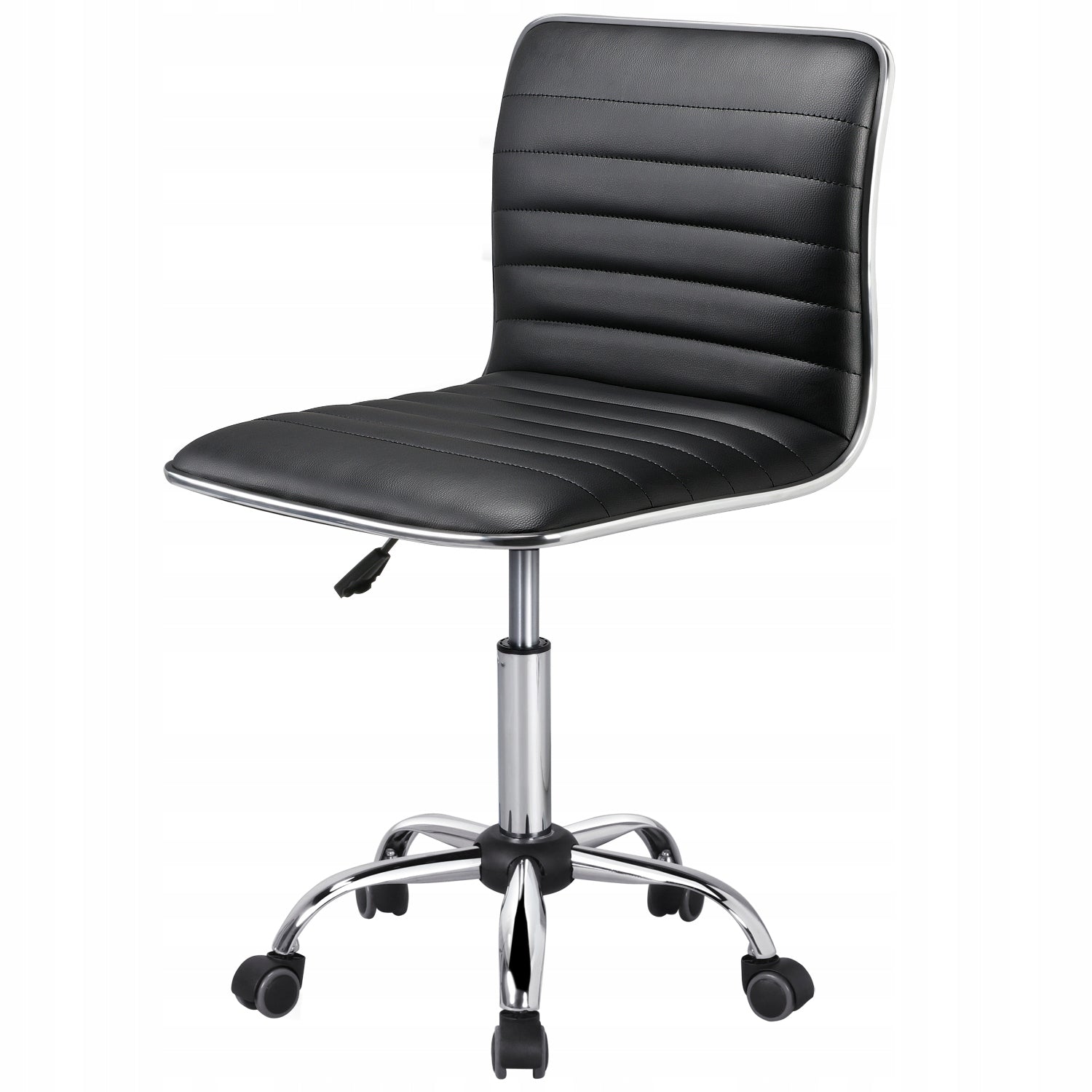 Office Chair Armrestless, Adjustable Height, Black Brand Yaheetech