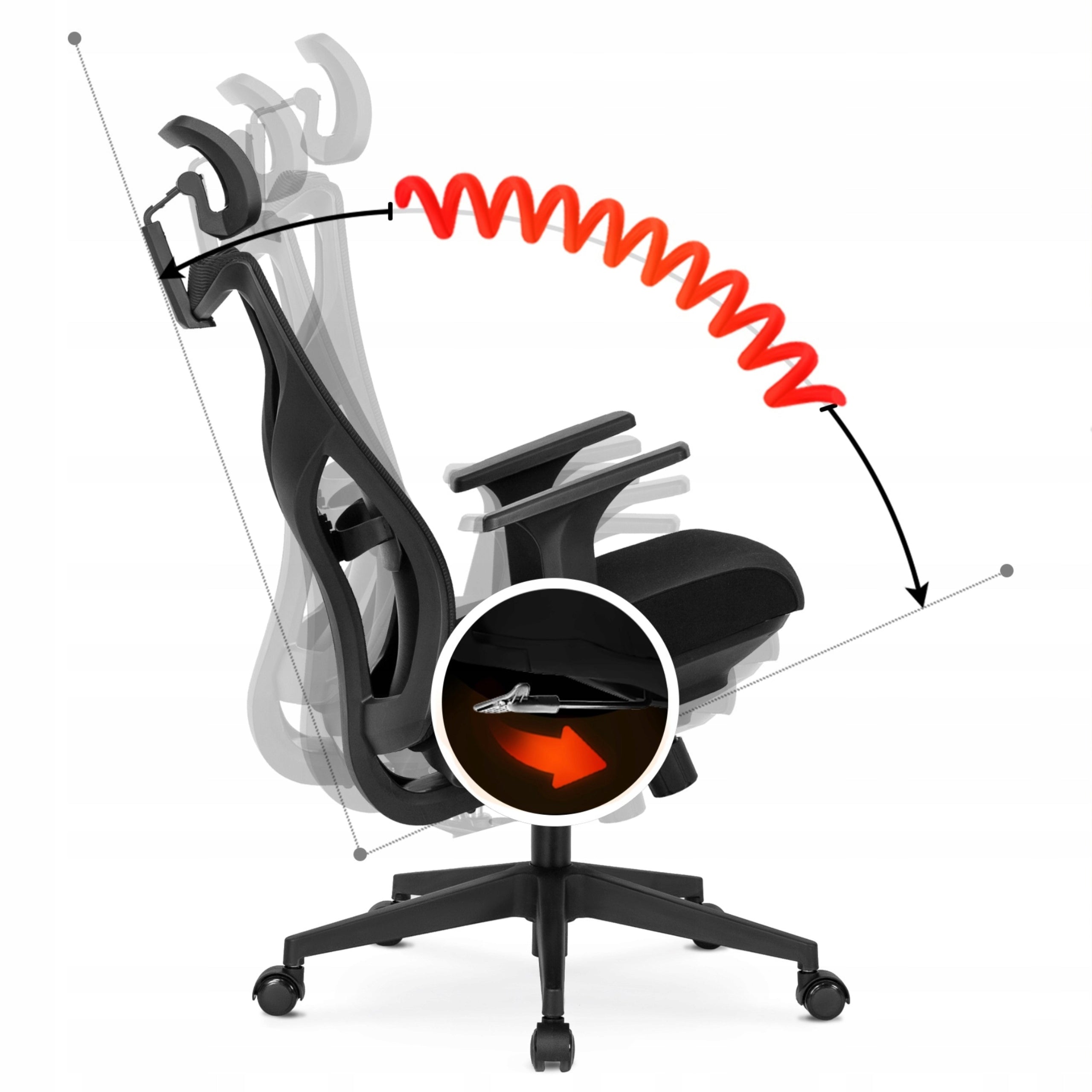 Office Chair Black Swivel Chair Ergonomic For Work SPIRAL Packaging status original