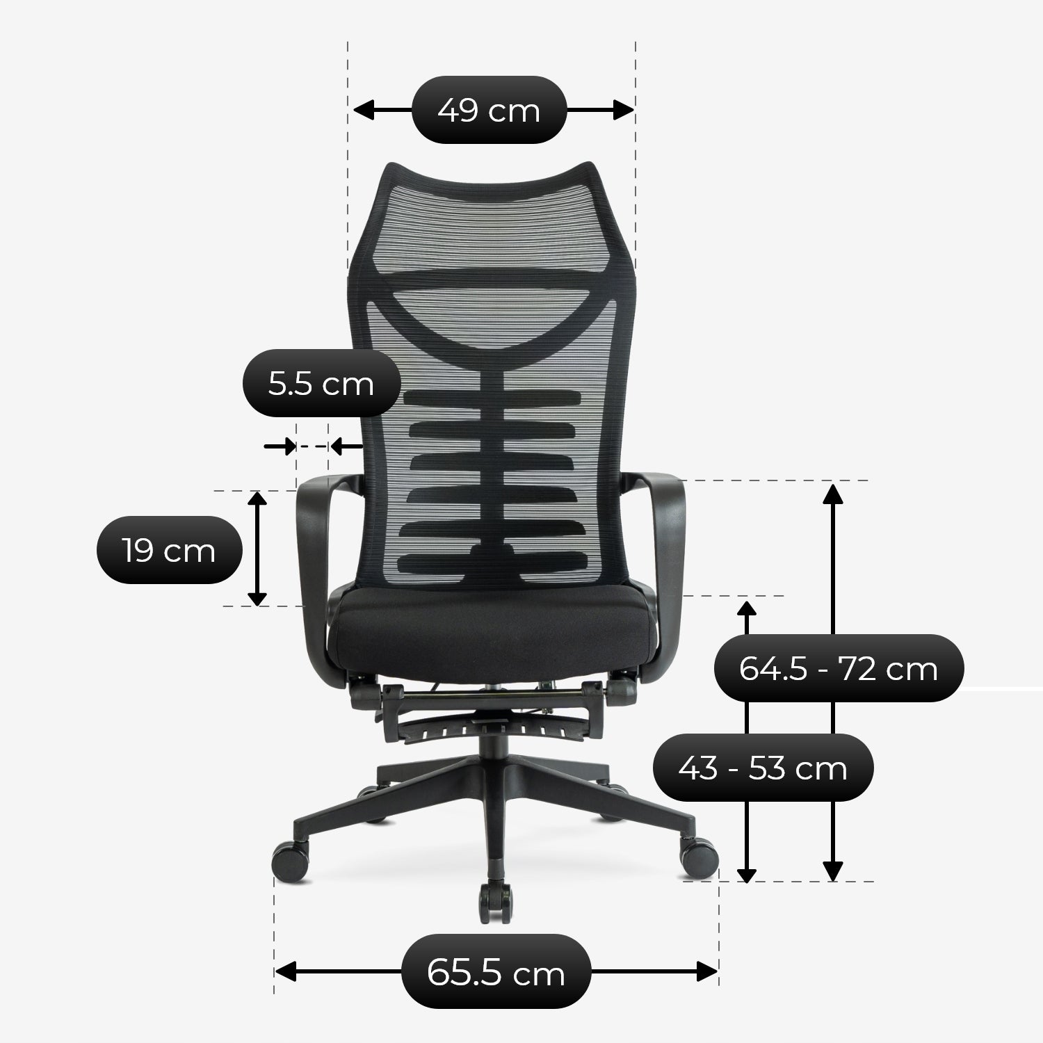 Office Chair Black Swivel Ergonomic ACTON Office Chair Packaging status original