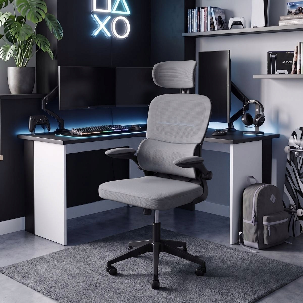 Office Chair ERGONOMIC Swivel Chair GREY Mesh COMFORTABLE For Desk Manufacturer code HILE-L069G-B
