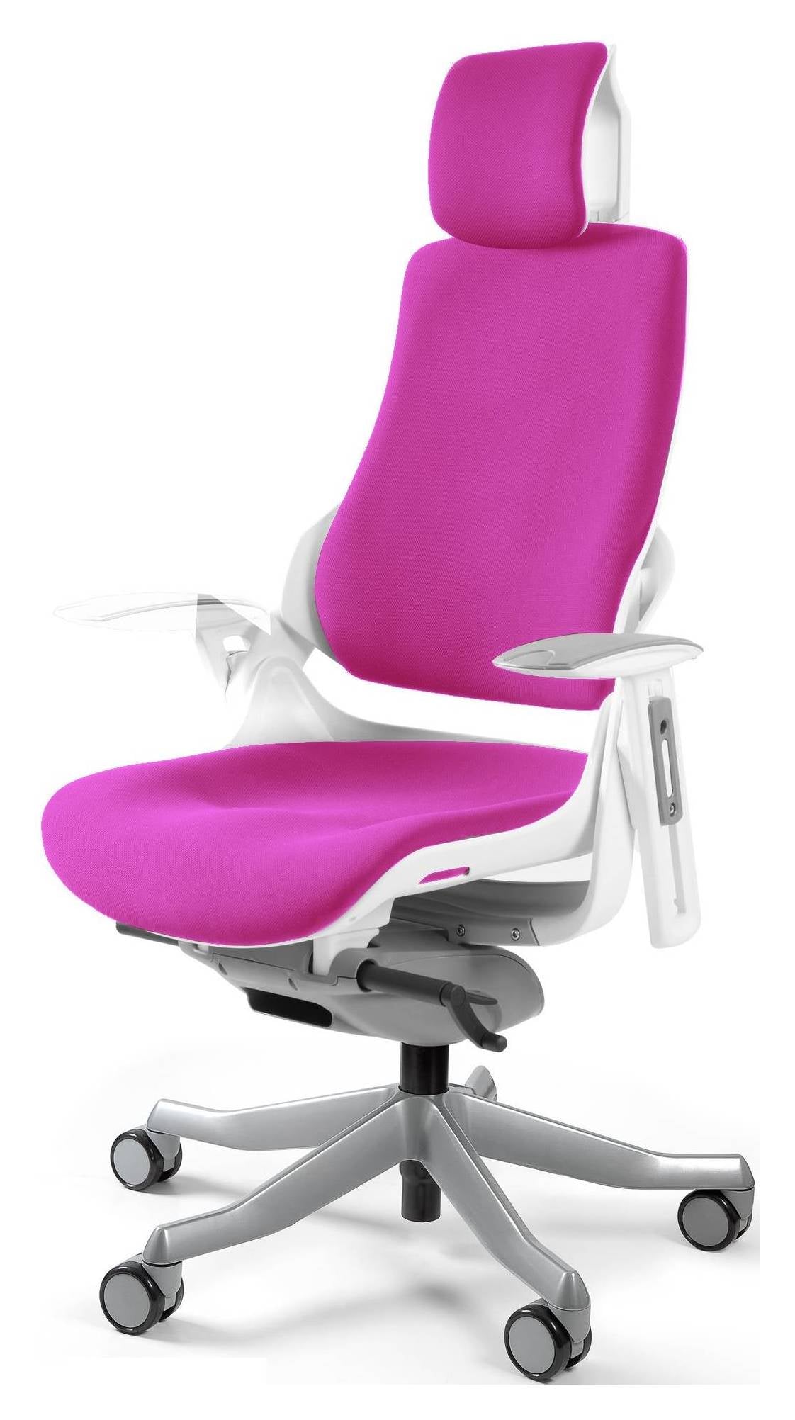 Office Chair ERGOSTYLE Pink Swivel Fabric Ergonomic White High