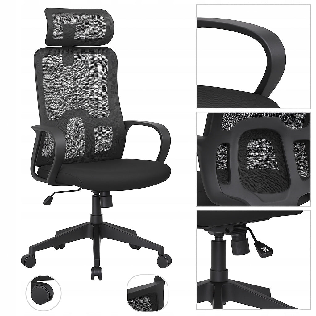 Office Chair Ergonomic Black Swivel Material Office Chair