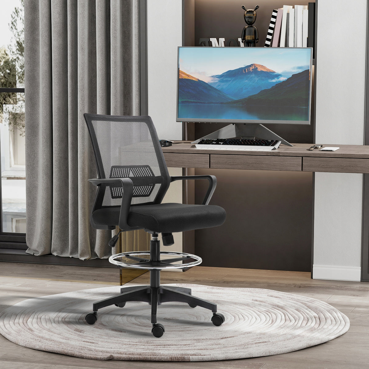 Office Chair Ergonomic Office Chair Adjustable with Footrest, Black Manufacturer code 921-189