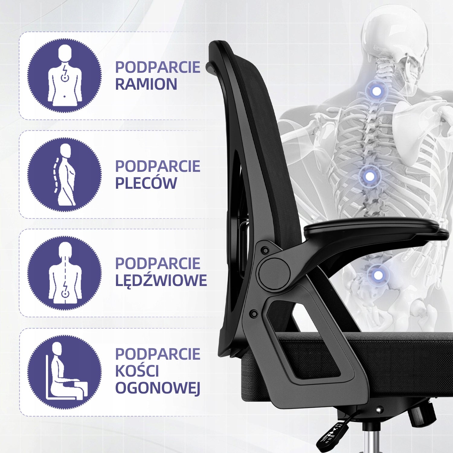 Office Chair Ergonomic Swivel Chair Adjustable Armrests Black 150KG Packaging status original