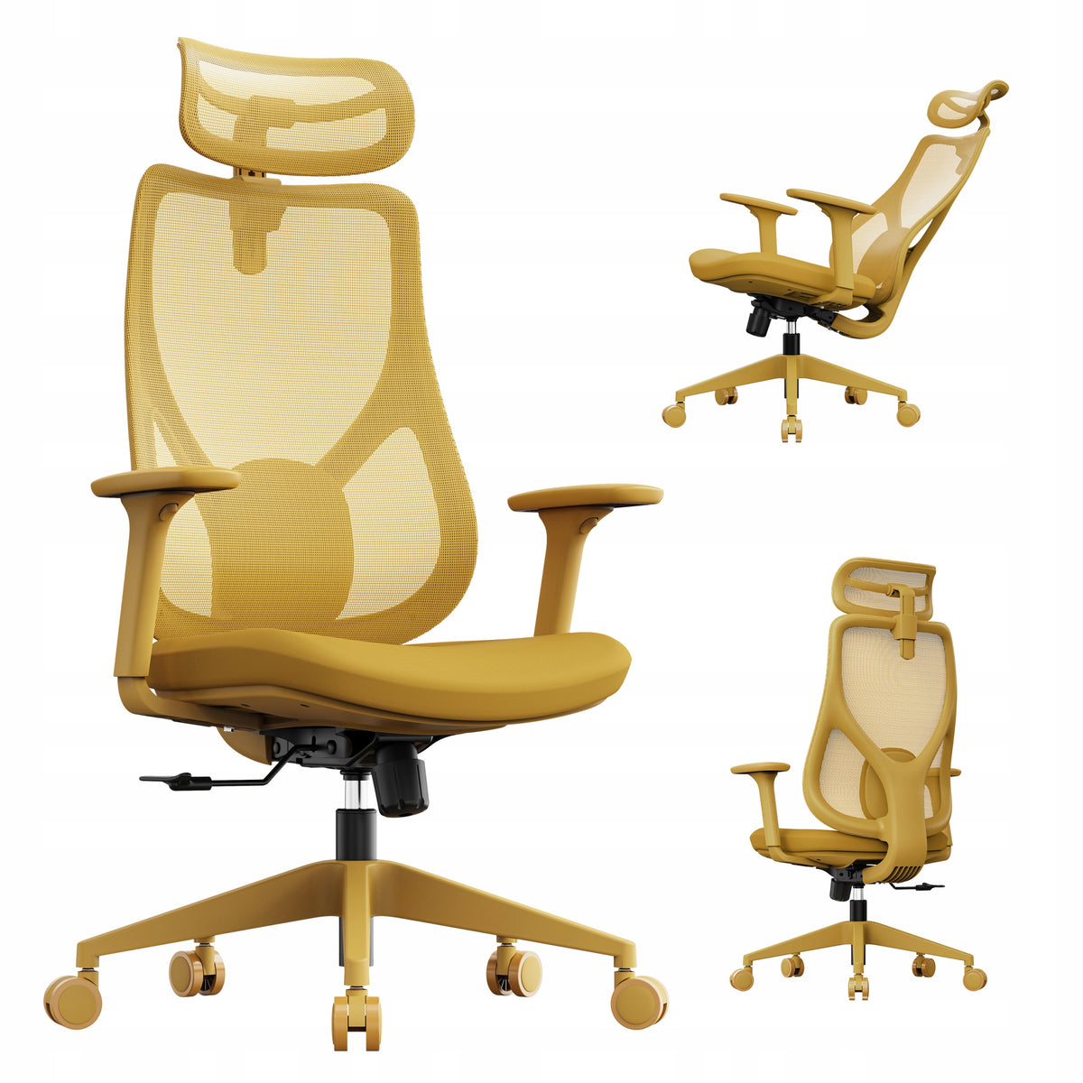 Office Chair Ergonomic Swivel Chair Material Yellow Sense7 Moyo