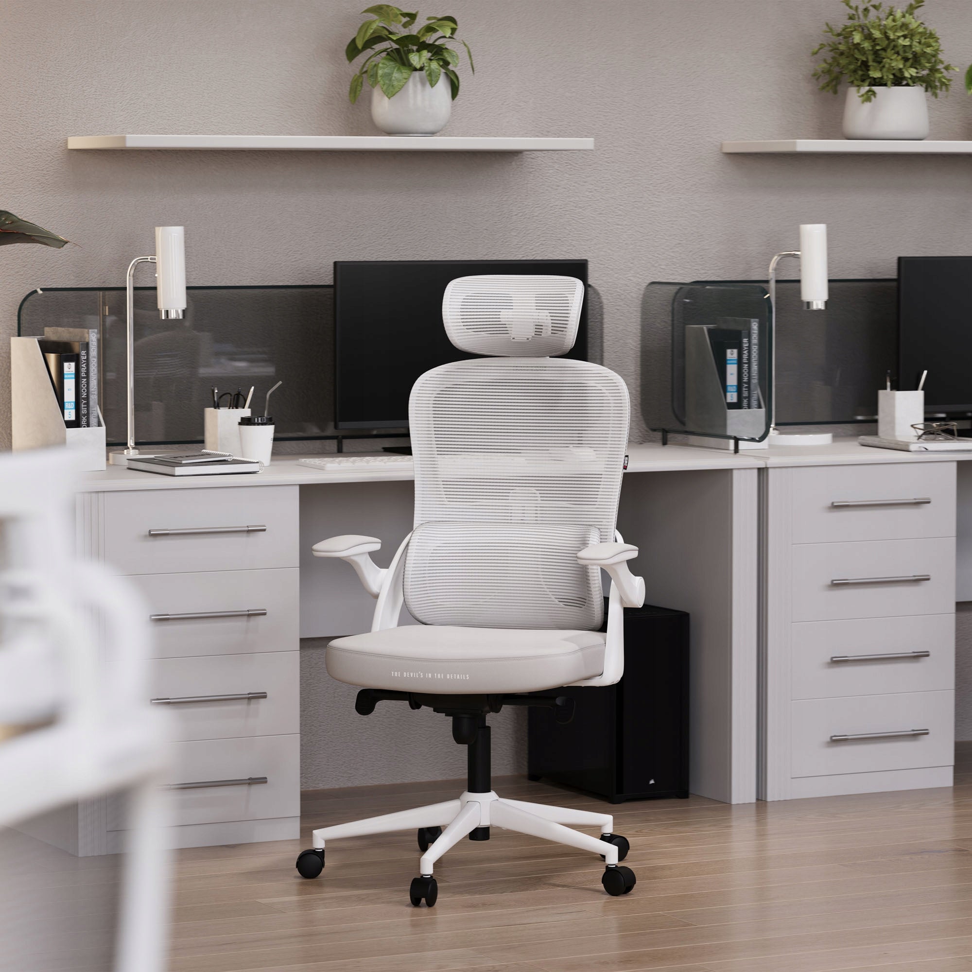 Office Chair Ergonomic Swivel Comfortable DIABLO V-Light White -Grey Packaging status original