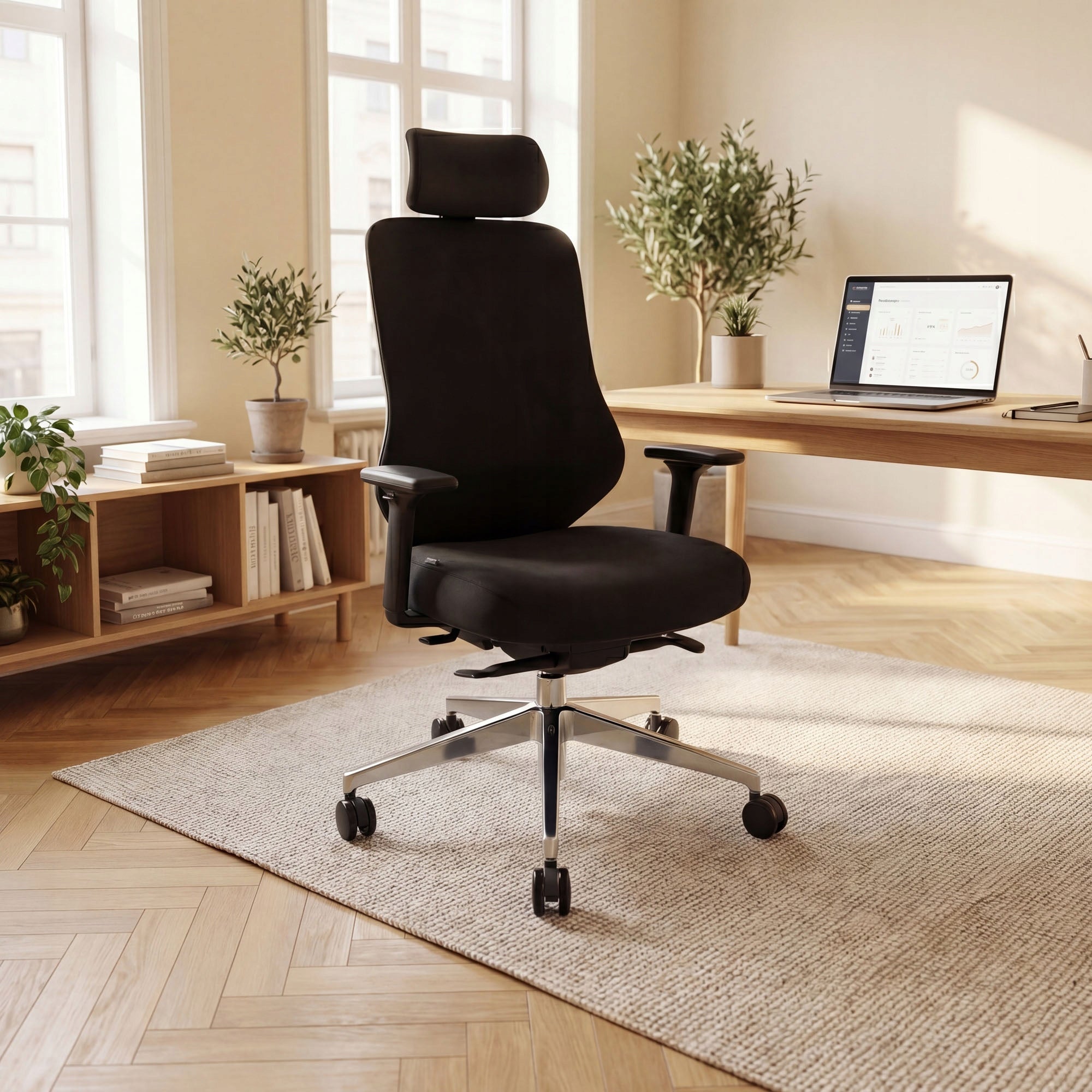 Office Chair Ergonomic Swivel Fabric Comfortable JAN NOWAK AXIS Black Medical device no