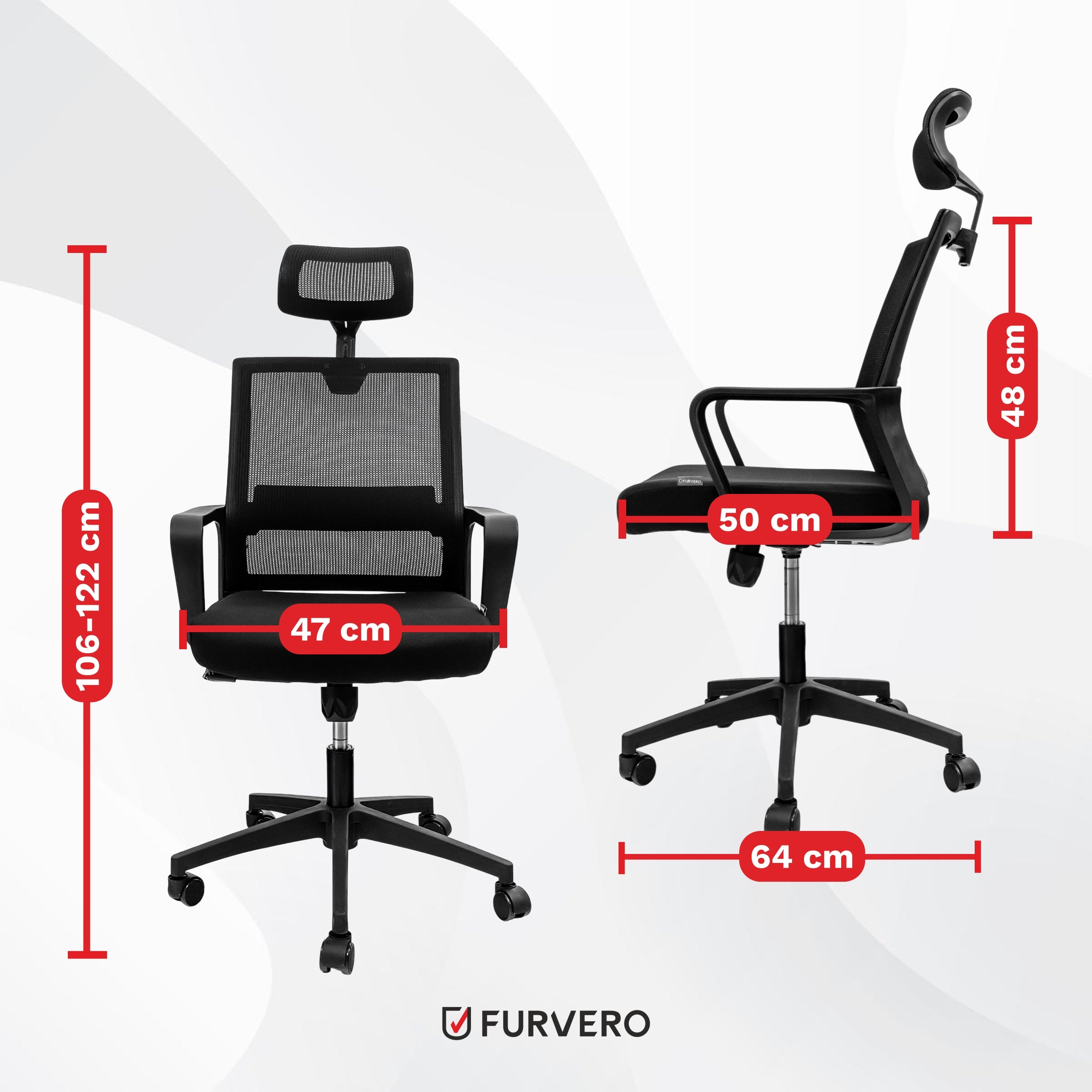 Office Chair FURVERO Swivel Ergonomic Comfortable for Office Basic Plus Medical device no
