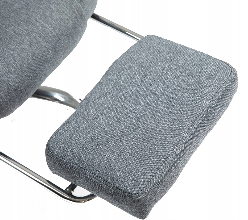 Office Chair Grey with Footrest Comfortable Fabric Adjustable Grey NBR011 Model NBR011