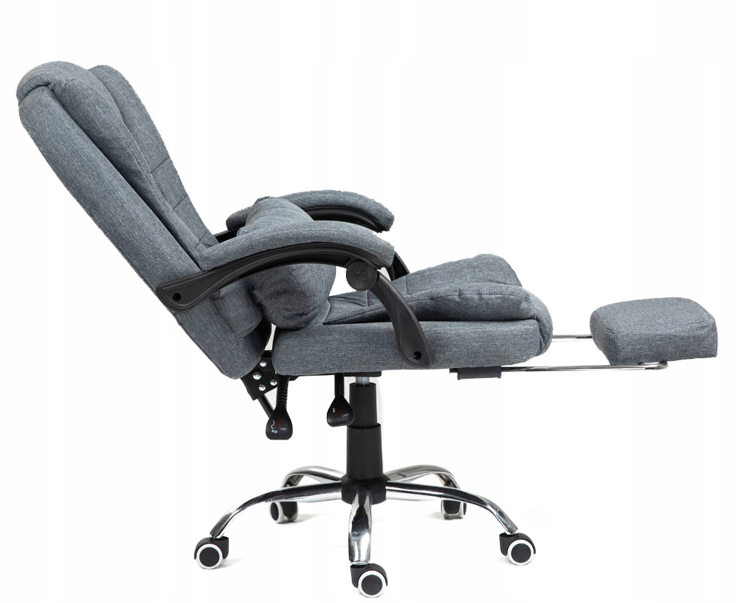 Office Chair Grey with Footrest Comfortable Fabric Adjustable Grey NBR011 Packaging status original