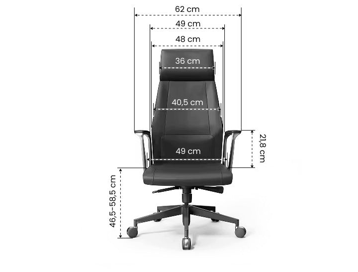 Office Chair LC7 Leather Executive Adjustable Night Black 136kg Packaging status original