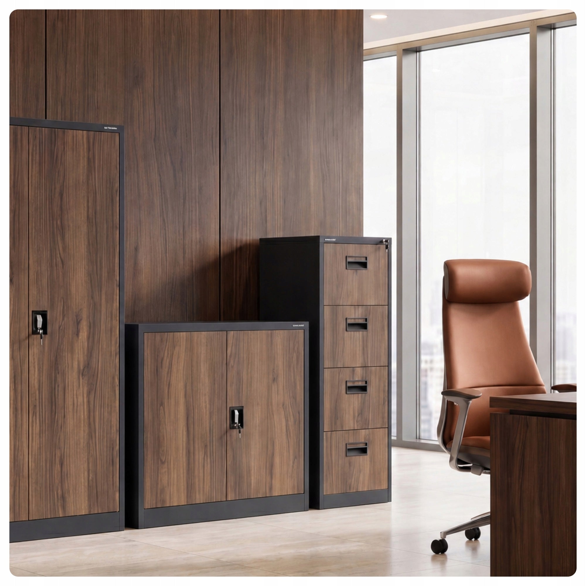 Office Chair Leather Cabinet Comfortable Premium JAN NOWAK COMMAND Brown Medical device no