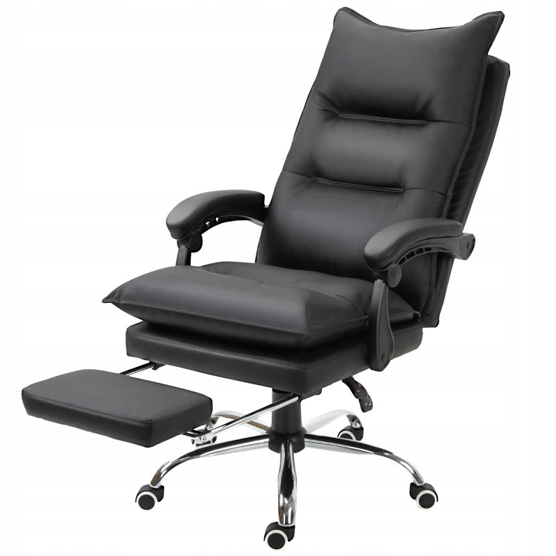 Office Chair Leather Eco With Footrest Black EAN (GTIN) 5905805854788