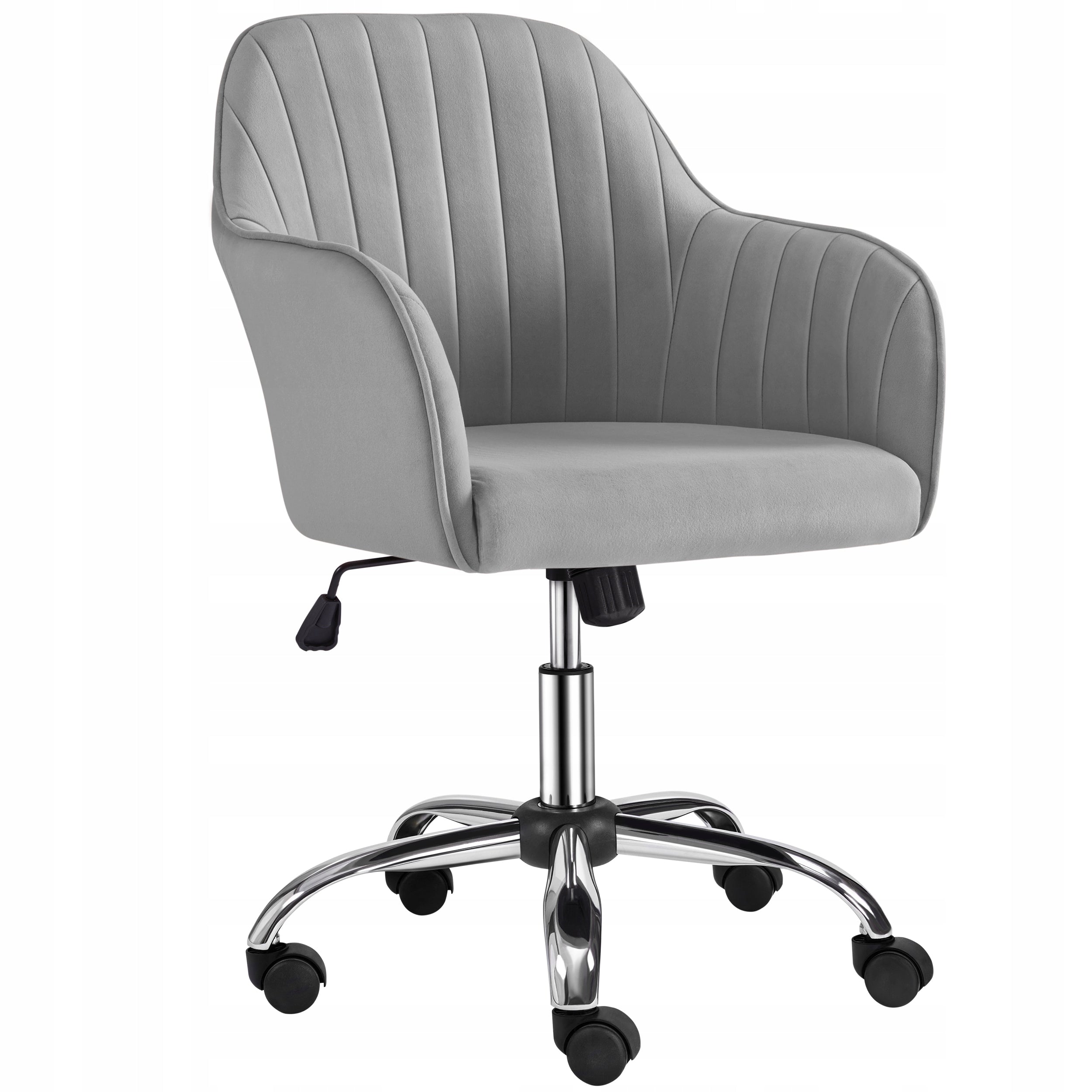 Office Chair Medium with Backrest, Swivel 360°, on Wheels, Light Grey