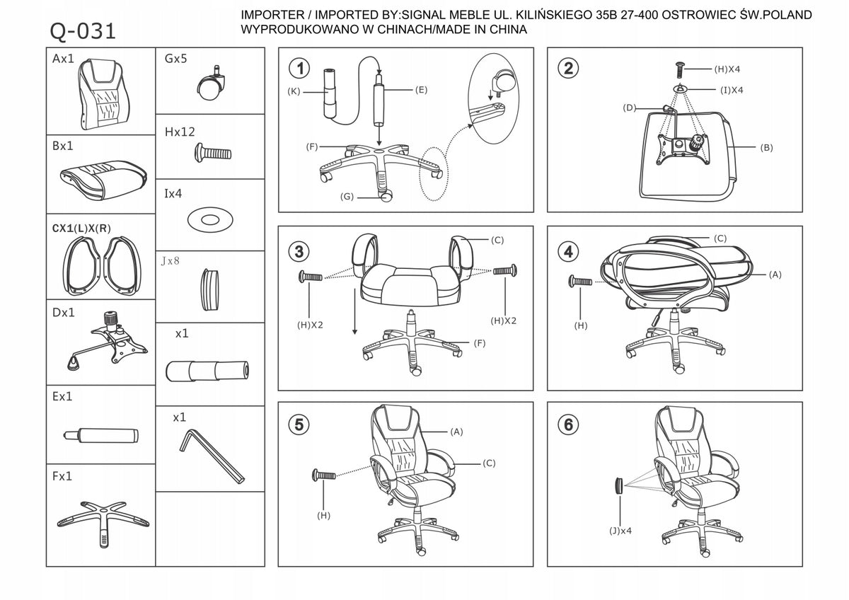 Office Chair Q031 Eco Leather black Signal EAN (GTIN) 5901477229640