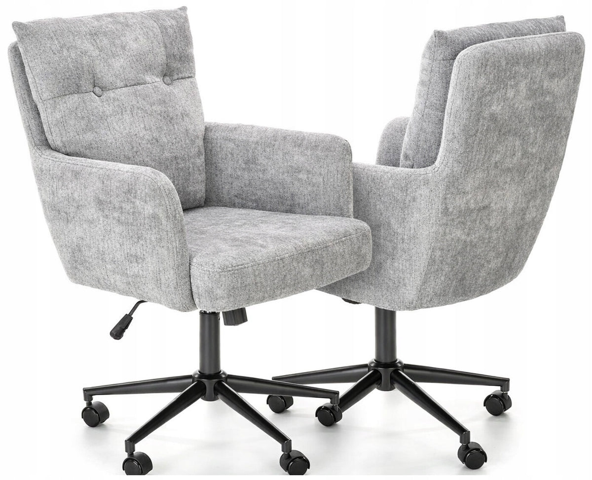 Office Chair SERIO Grey Swivel Fabric Ergonomic Adjustable