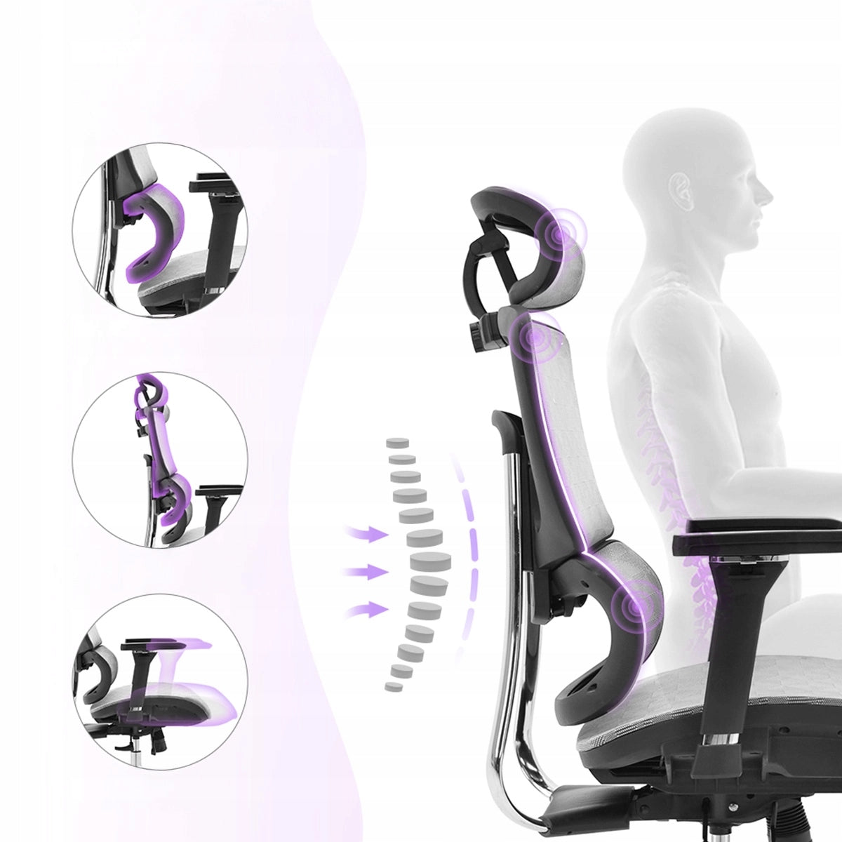 Office Chair Swivel Adjustable Spacetronik Ergonomic Chair LARGE Manufacturer code SPC-MIRA-A20MN10