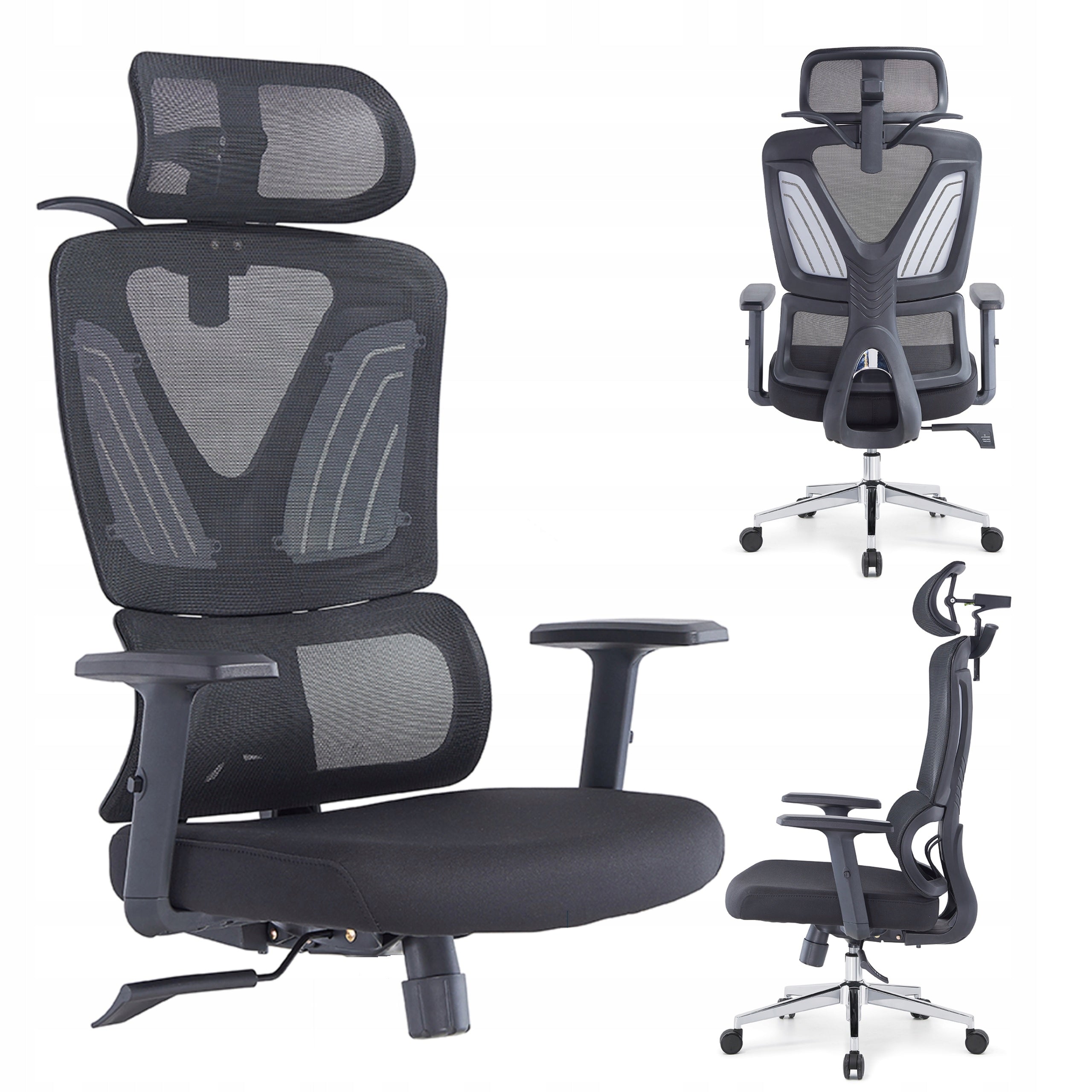 Office Chair Swivel Black Work Chair Adjustable Material