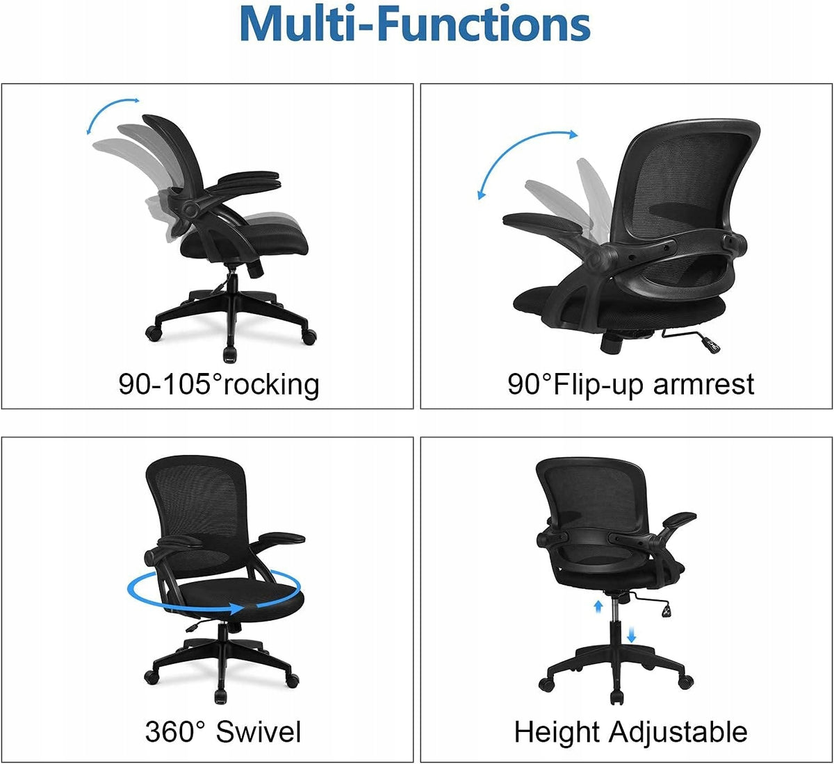 Office Chair Swivel Chair Breathable Folding Armrests - COMHOMA Manufacturer code CH511/CH510