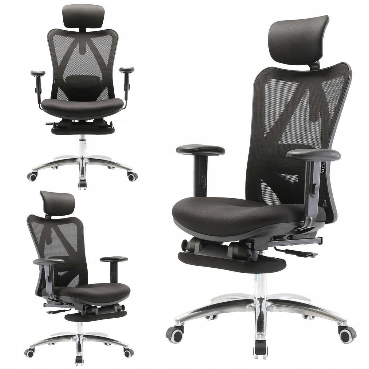 Office Chair Swivel Chair Ergonomic Black Adjustable M18F